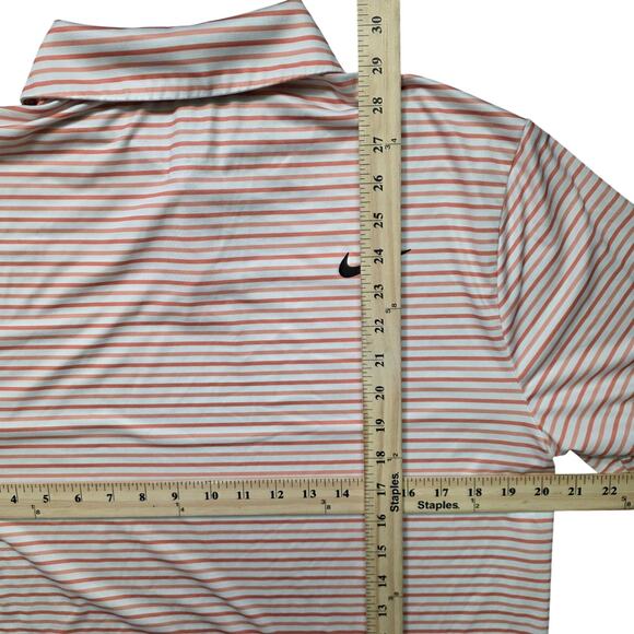 Nike Dri-Fit Tour Striped Golf Polo Shirt Men’s M Orange White FD5931-812 - Picture 5 of 7